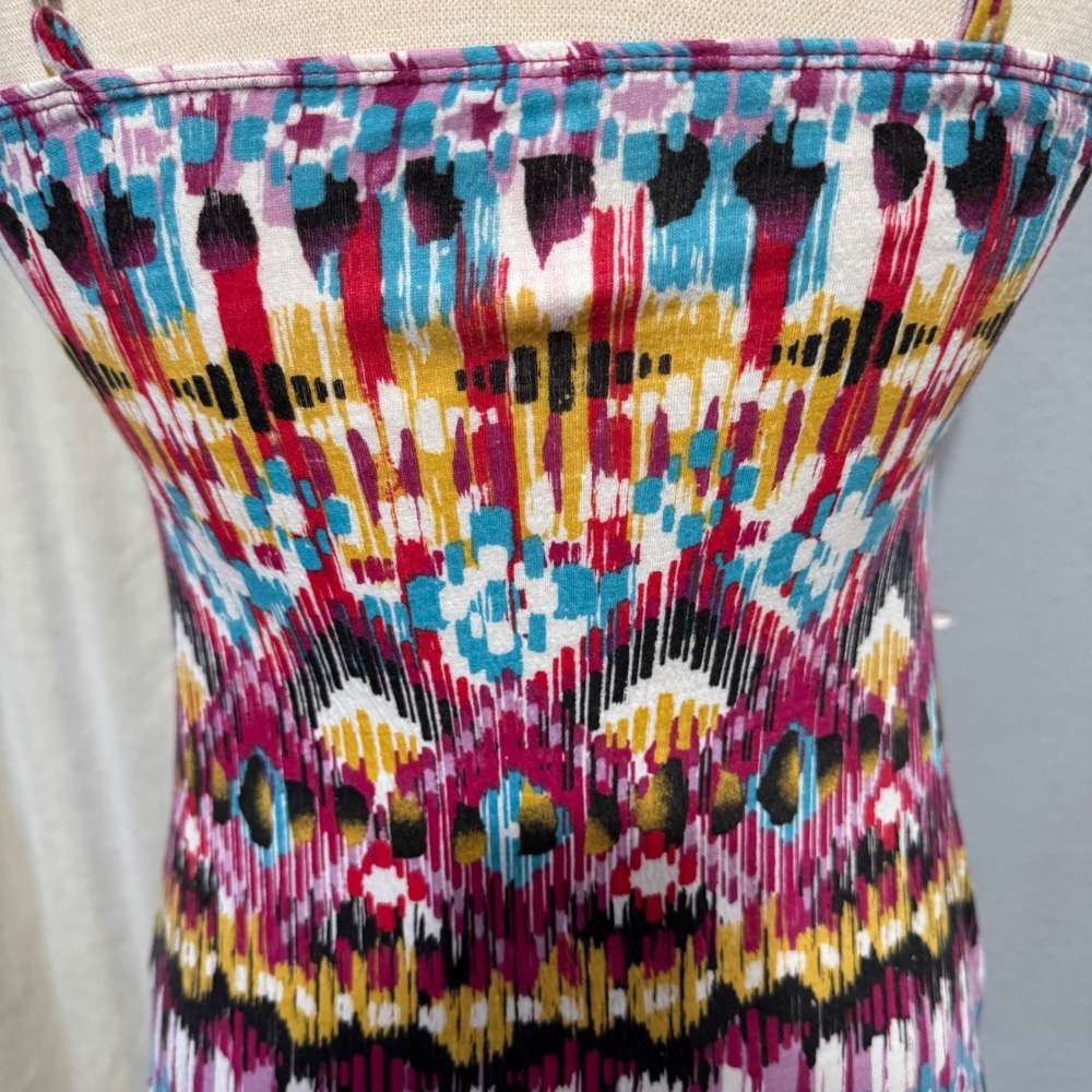 No Boundaries Y2K Multicolor Smocked Boho Tank Top Spaghetti Strap S - Picture 7 of 14
